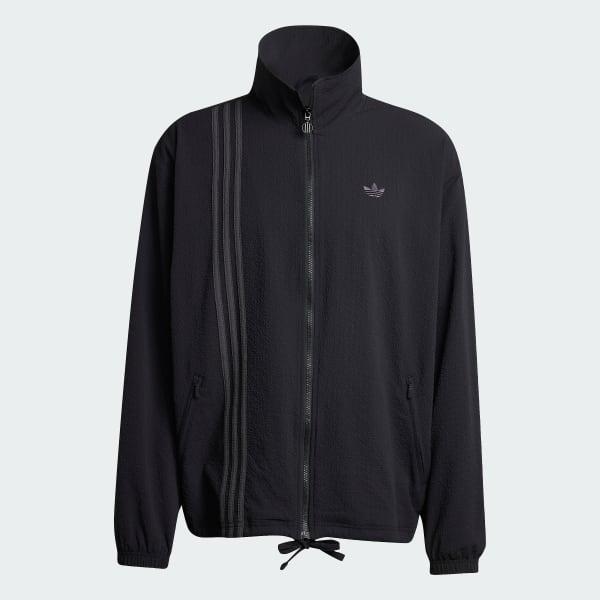 adidas Fashion Seersucker Firebird Track Top Black XS Mens Product Image