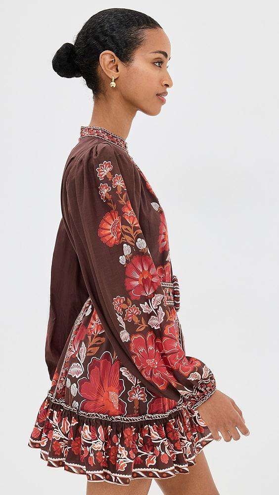 FARM Rio Gigi Tapestry Brown Mini Dress | Shopbop Product Image