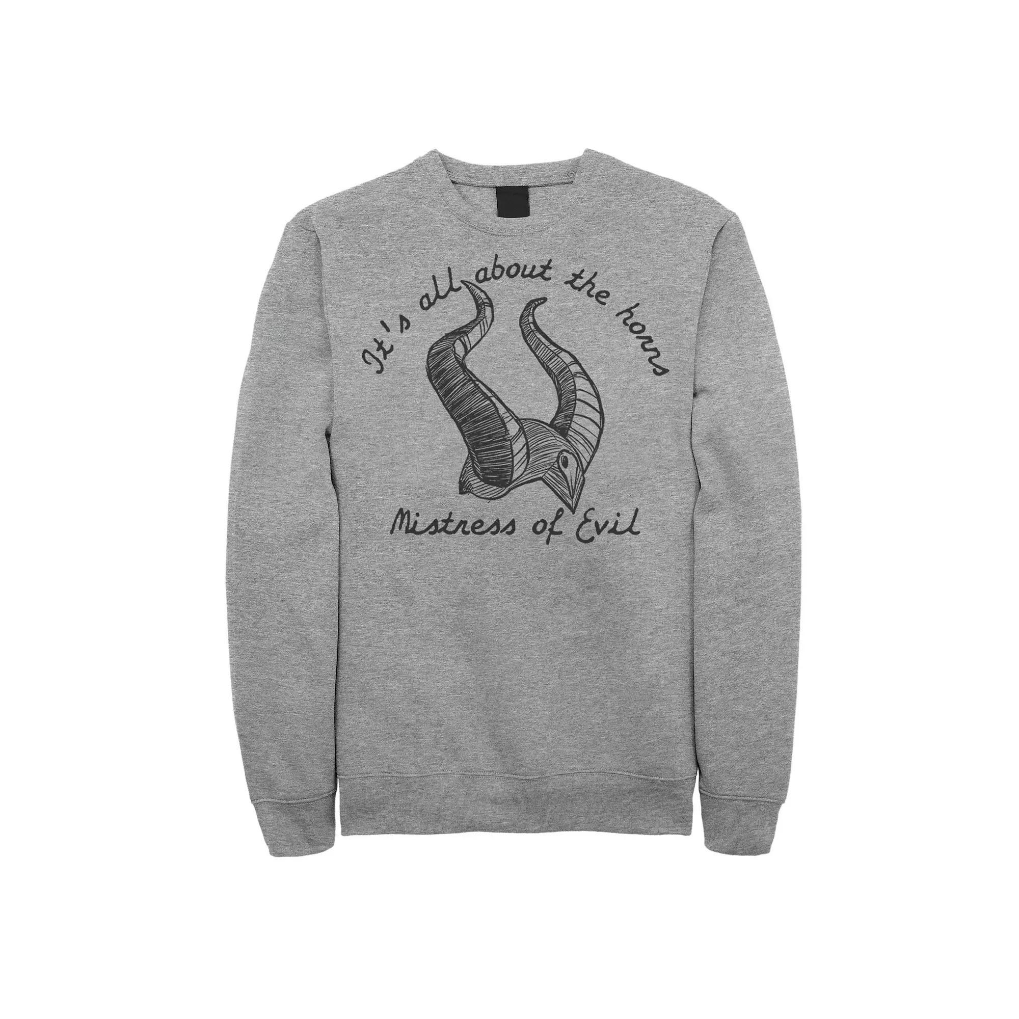 Disney's Maleficent Men's It's All About The Horns Sweatshirt, Size: XL, Athletic Grey Product Image