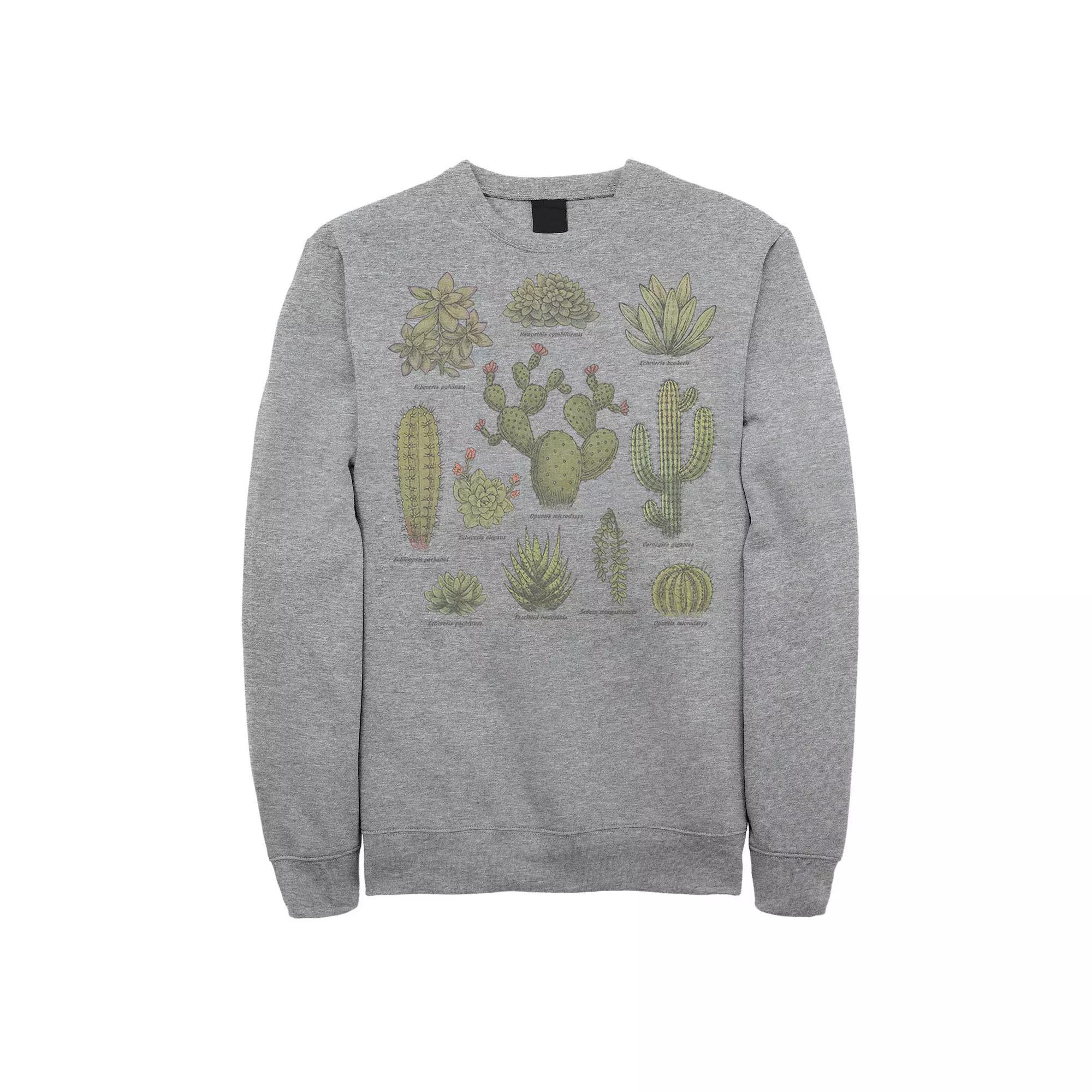 Men's Fifth Sun Botanical Cactus Line Up Sweatshirt, Size: Large, Athletic Grey Product Image
