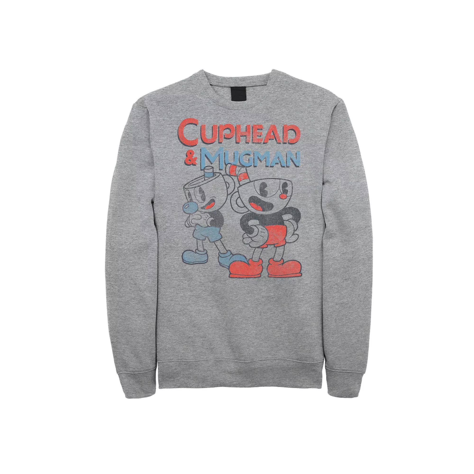 Big & Tall Cuphead And Mugman Dynamic Duo Vintage Sweatshirt, Men's, Size: 3XL, Athletic Grey Product Image