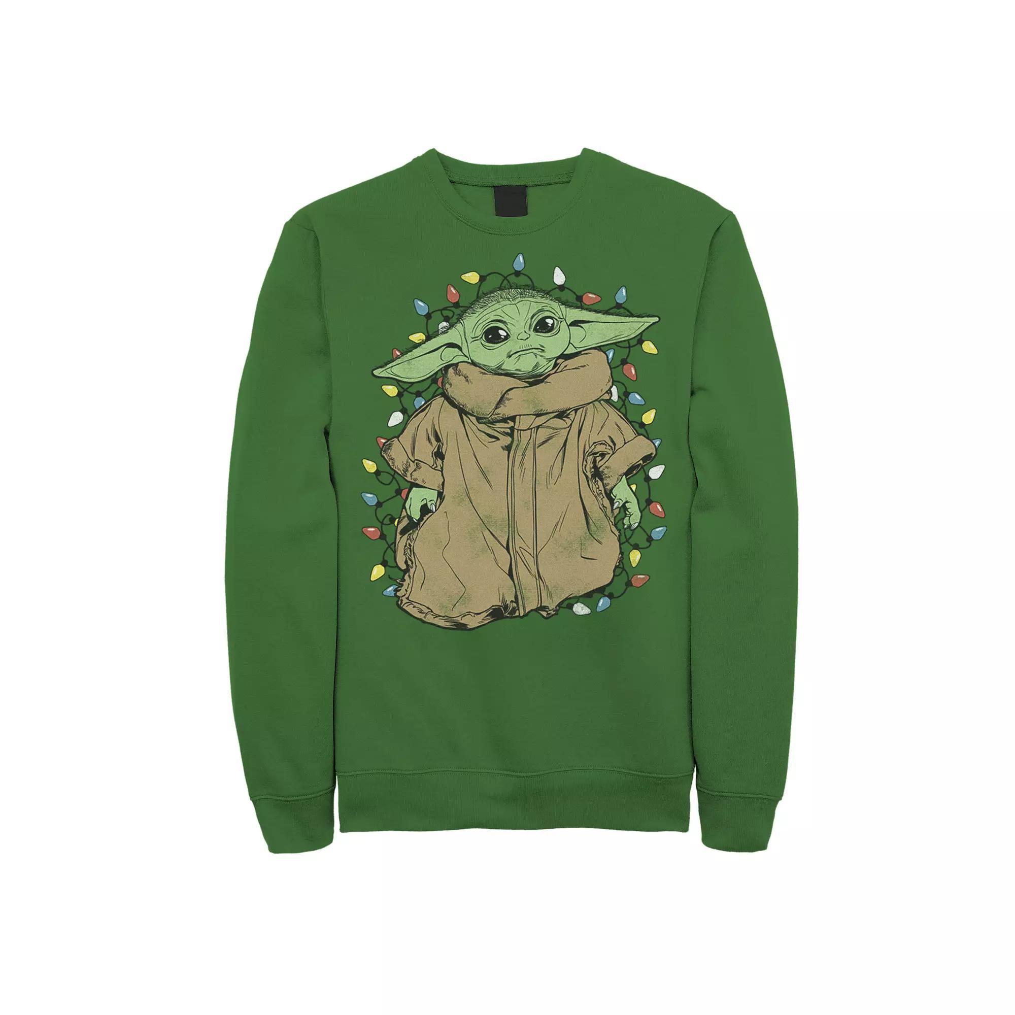 Mens Star Wars The Mandalorian Tangled Christmas Graphic Fleece Product Image