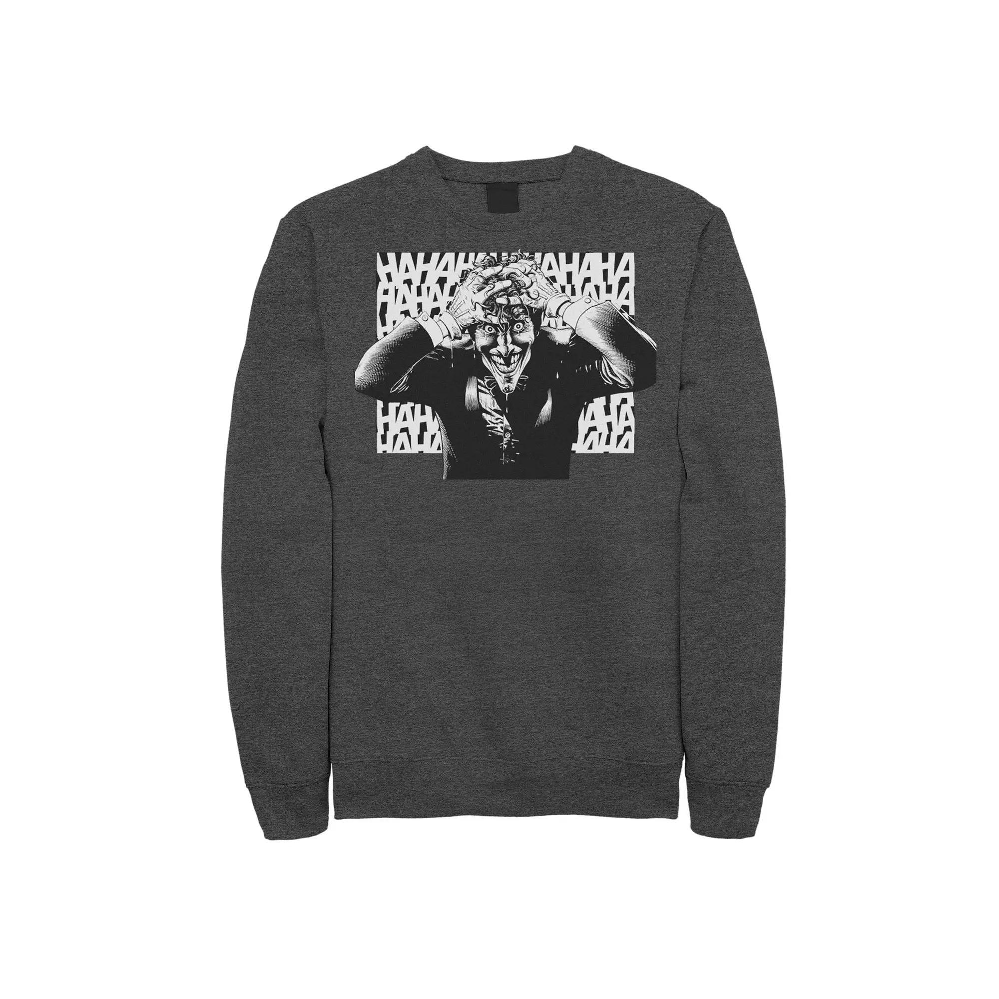 Men's DC Comics The Joker HAHAHA Sweatshirt, Size: XXL, Grey Heather Product Image