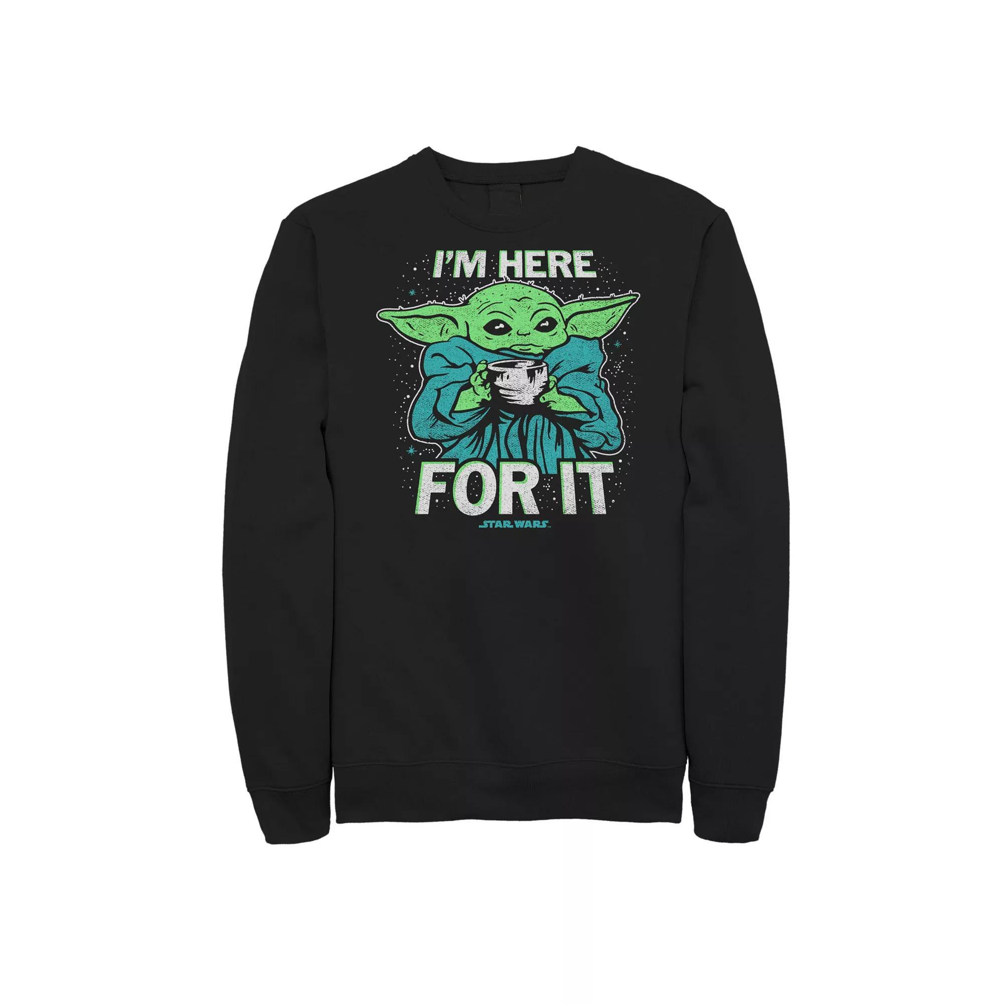 Big & Tall Star Wars The Mandalorian The Child I'm Here For It Fleece Sweatshirt, Men's, Size: 5XL, Black Product Image
