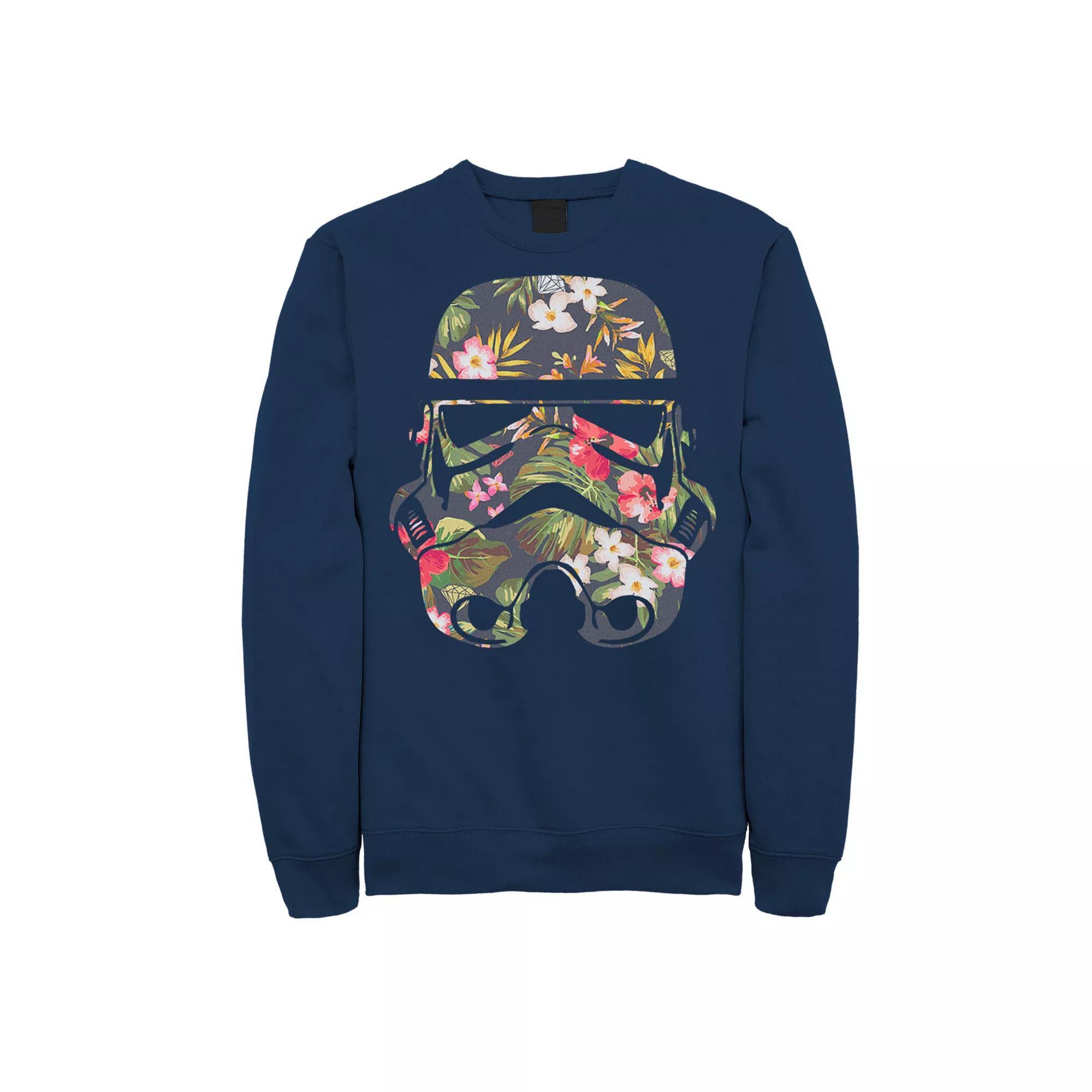 Big & Tall Star Wars Stormtrooper Flower Filled Helmet Fleece Sweatshirt, Men's, Size: 3XL, Black Product Image