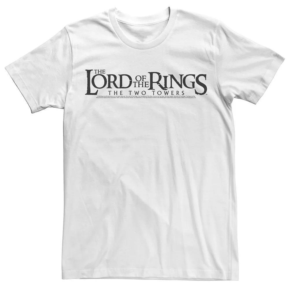 Men's Lord Of The Rings The Two Towers Black Logo Tee, Size: Medium, White Product Image
