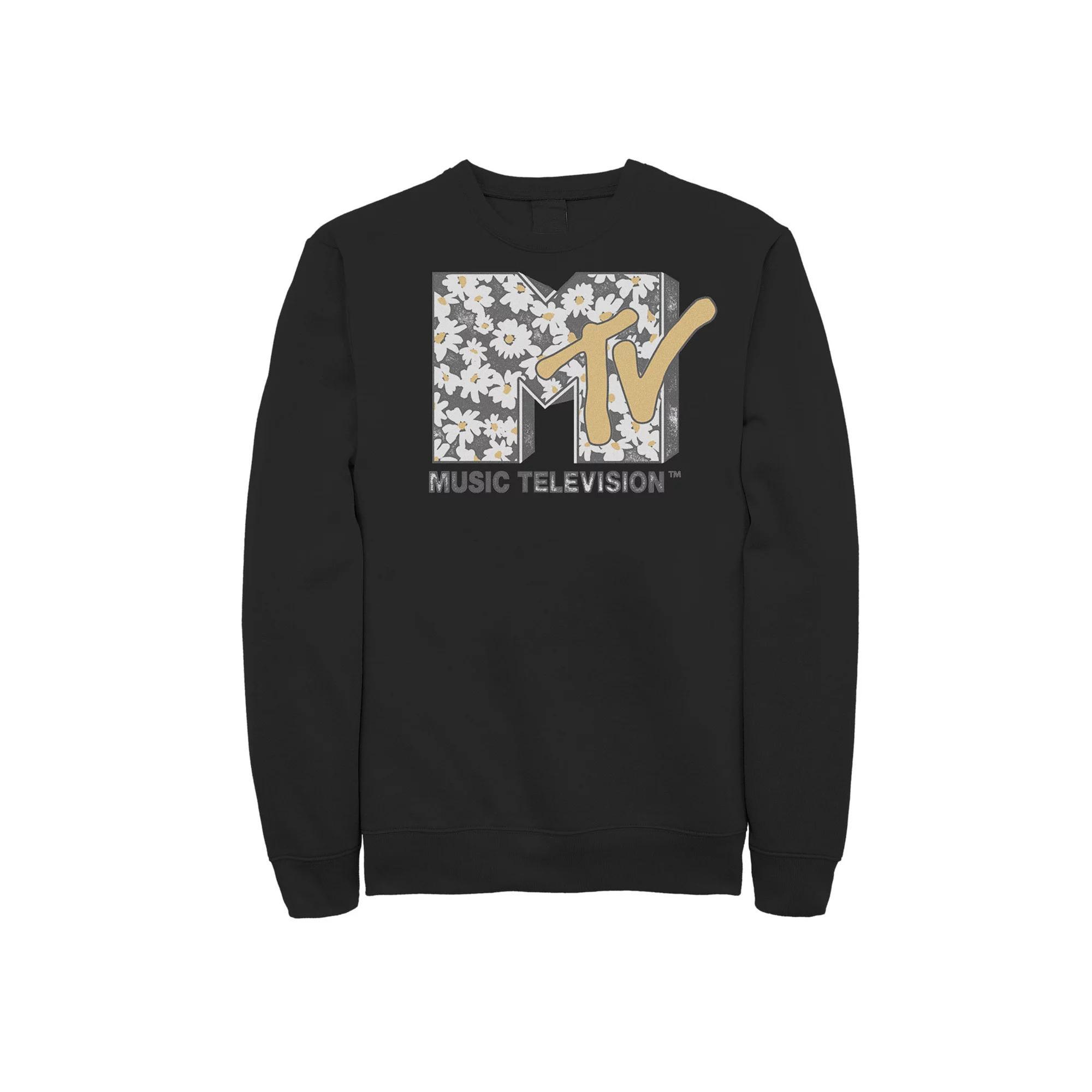 Men's MTV Daisy Distressed Logo Sweatshirt, Size: XL, Black Product Image