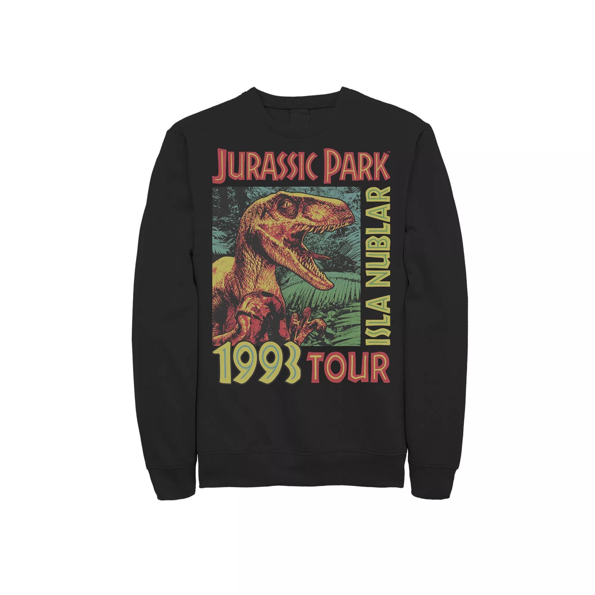 Mens Jurassic Park Isla Nublar 1993 Tour Poster Sweatshirt Blue Product Image