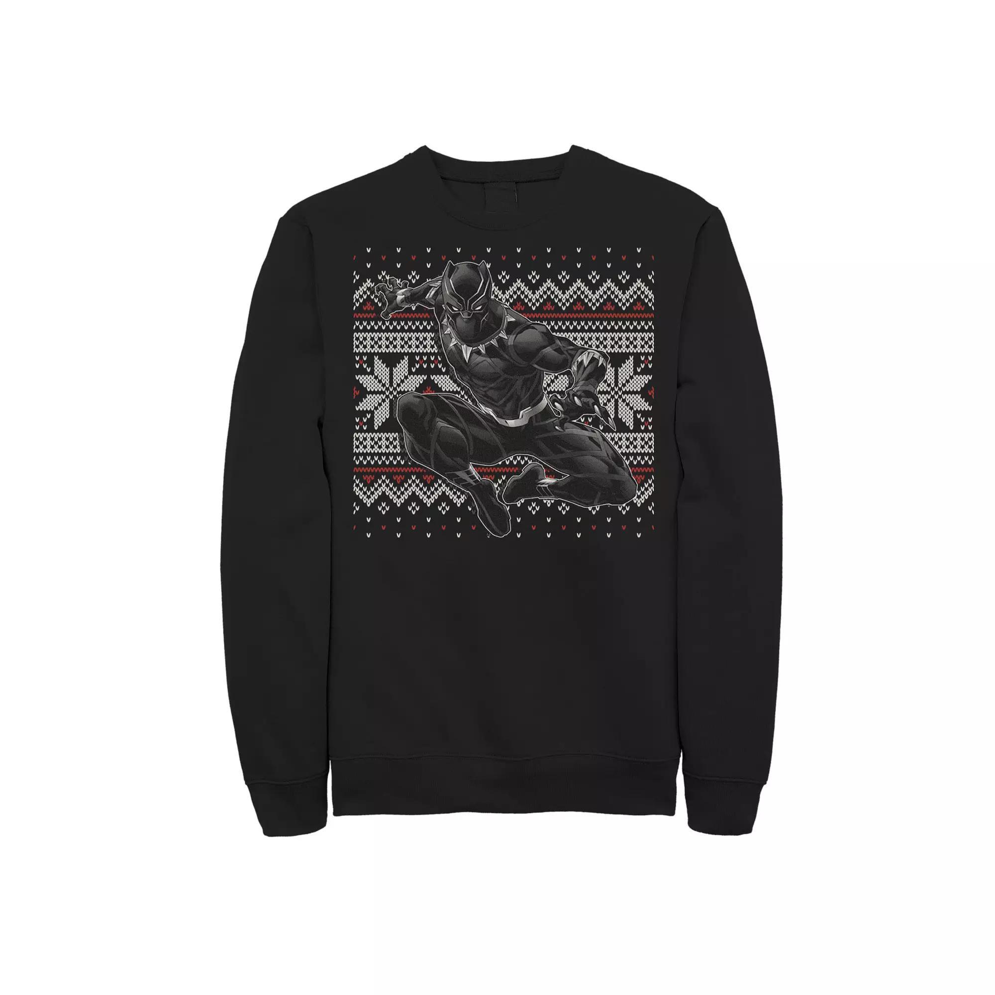 Men's Marvel Black Panther Crouch Ugly Christmas Sweatshirt, Size: XL Product Image