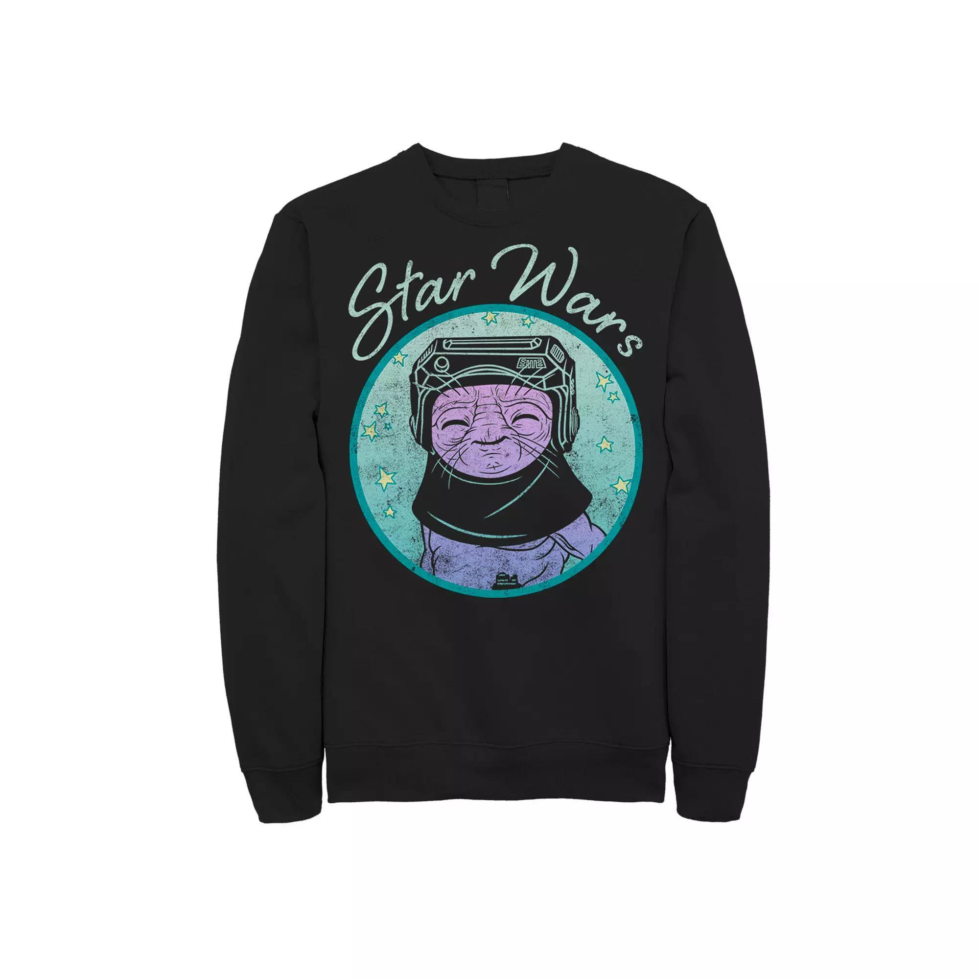 Men's Star Wars: The Rise Of Skywalker Babu Frik Pastel Stars Fleece, Size: 3XL, Black Product Image