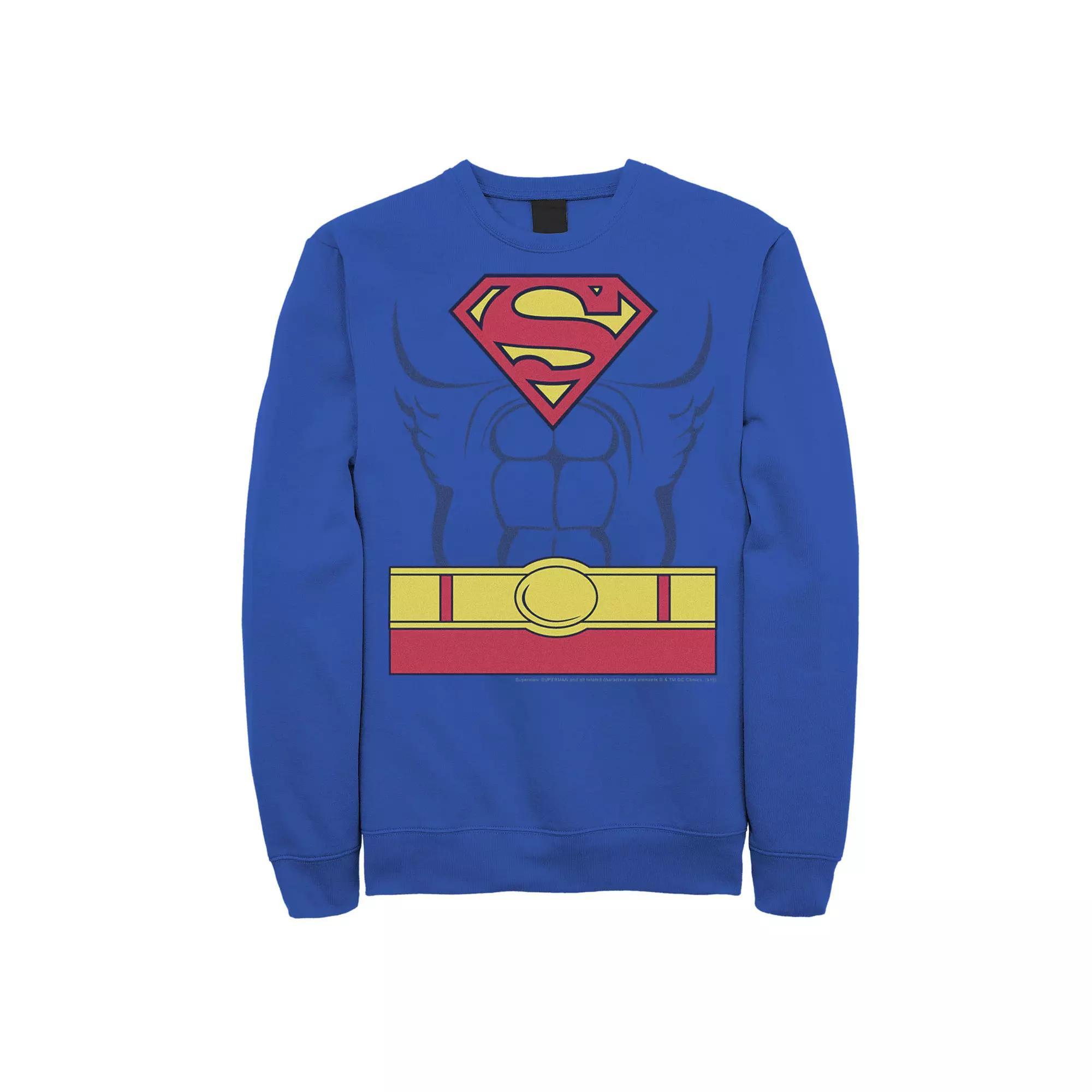 Men's DC Comics Superman Costume Fleece Sweatshirt, Size: XXL, Royal Product Image