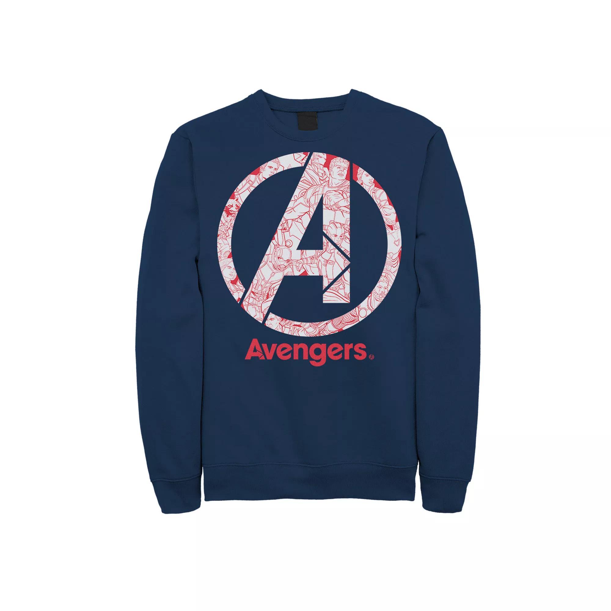 Mens Marvel Avengers Character Fill Sweatshirt Blue Product Image