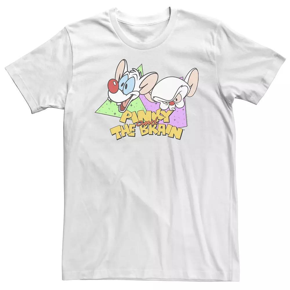 Big & Tall Pinky And The Brain Retro Portrait Logo Tee, Men's, Size: XL Tall, White Product Image