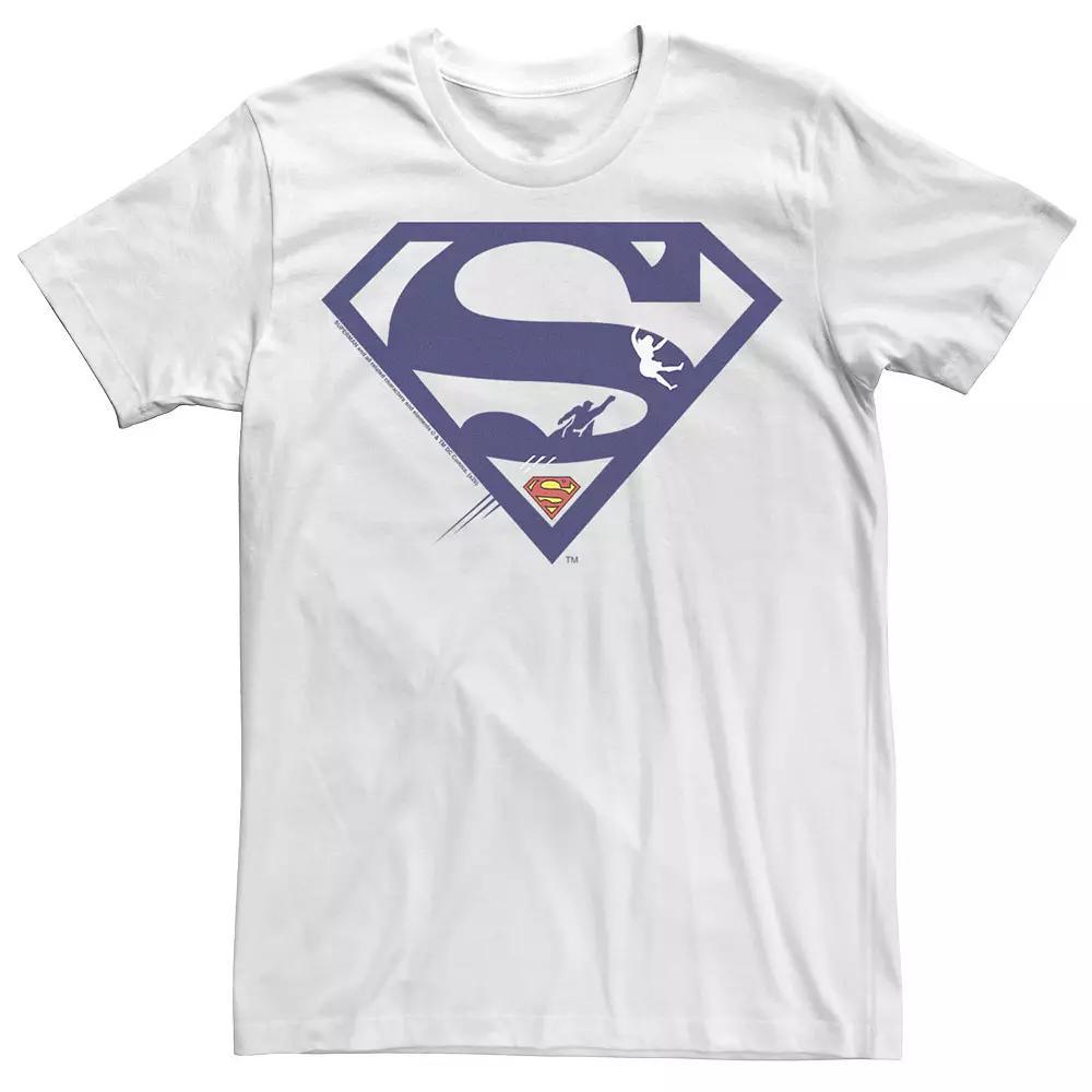 Men's DC Fandome Superman Blue Silhouette Logo Tee, Size: Large, White Product Image