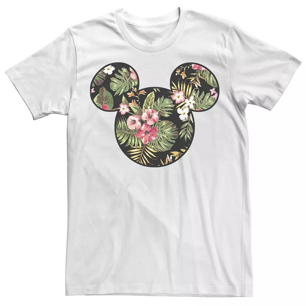 Disney's Mickey Classic Floral Mickey Big Face Men's Graphic Tee, Size: 3XL, Grey Product Image