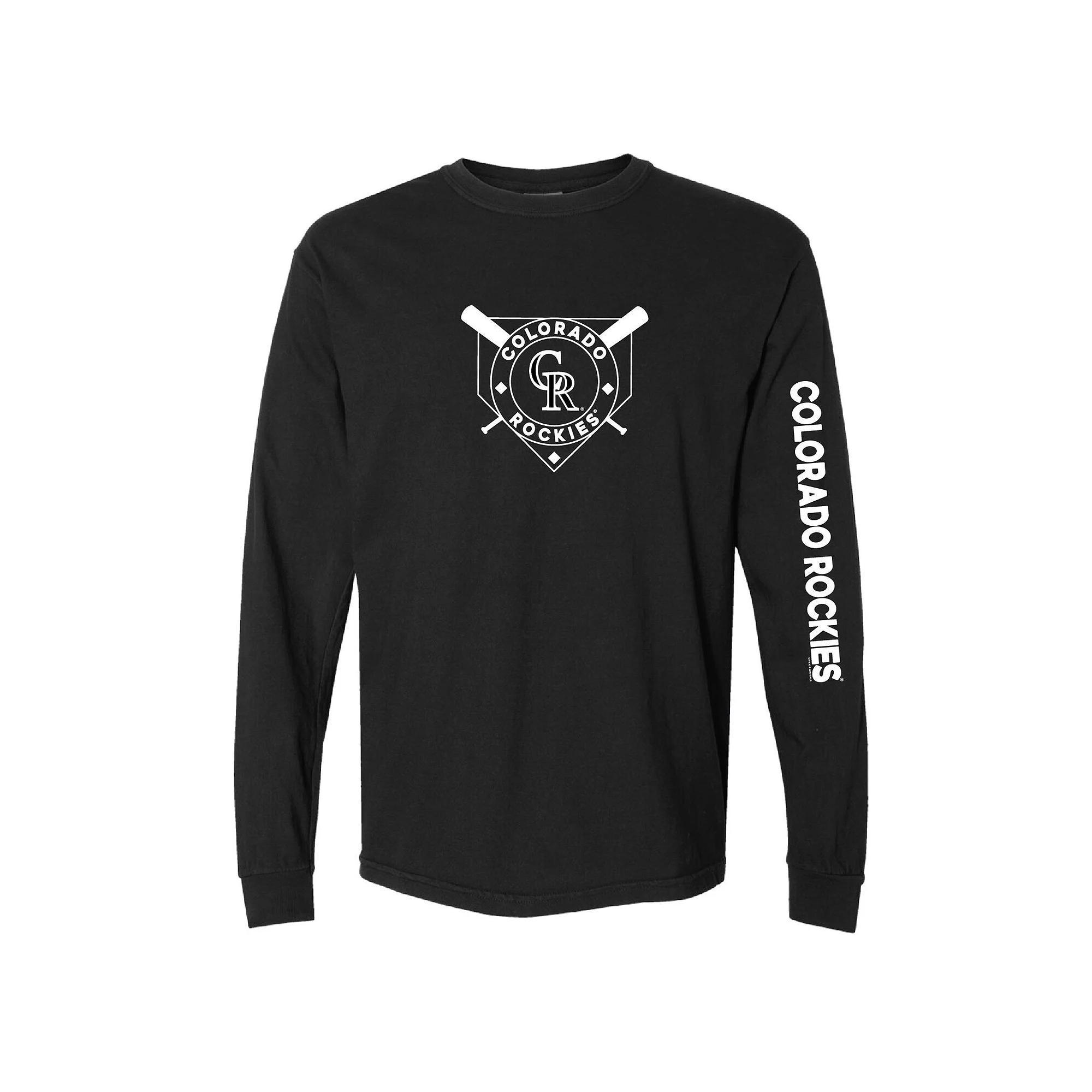 Women's Soft as a Grape Black Colorado Rockies Pigment Dye Long Sleeve T-Shirt, Size: Large Product Image