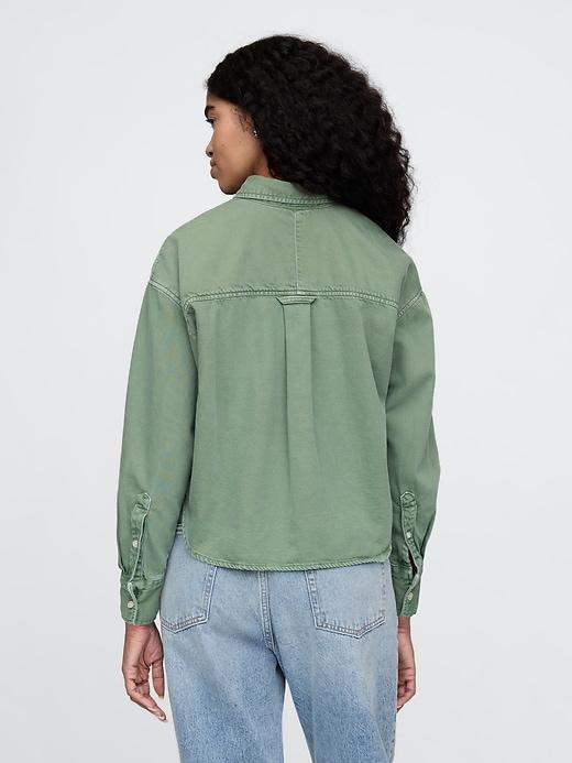 UltraSoft Denim Cropped Big Shirt Product Image