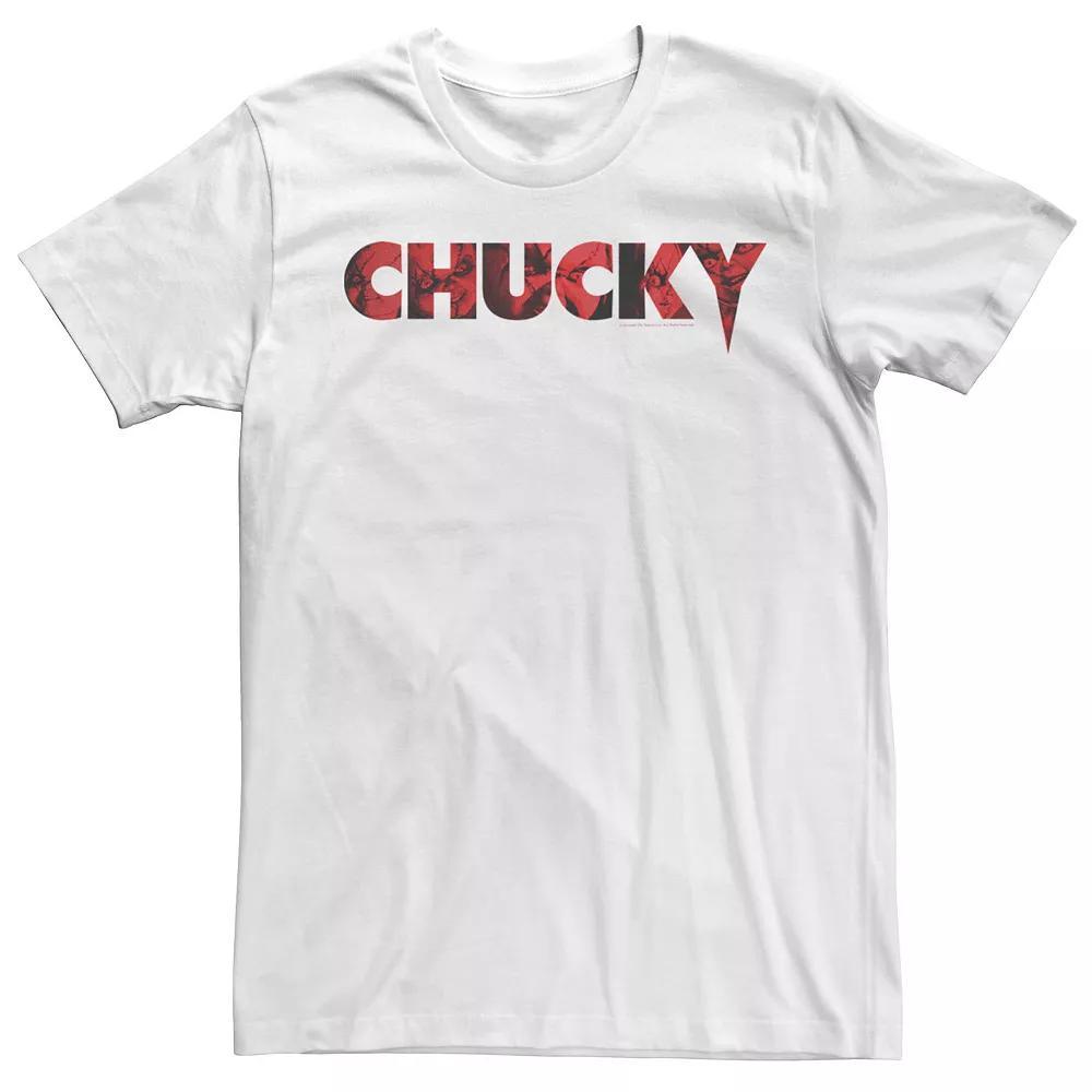 Men's Chucky Red Text Good Guys Doll Fill Tee, Size: Medium, White Product Image