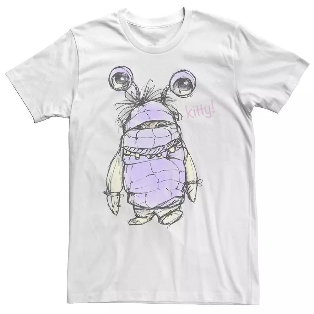 Big & Tall Disney / Pixar Monsters Inc Boo Penciled KITTY Tee, Men's, Size: 5XL, White Product Image