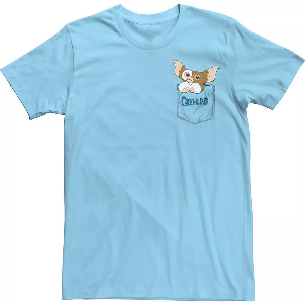 Men's Gremlins Gizmo Faux Pocket Tee, Size: Small, Light Blue Product Image
