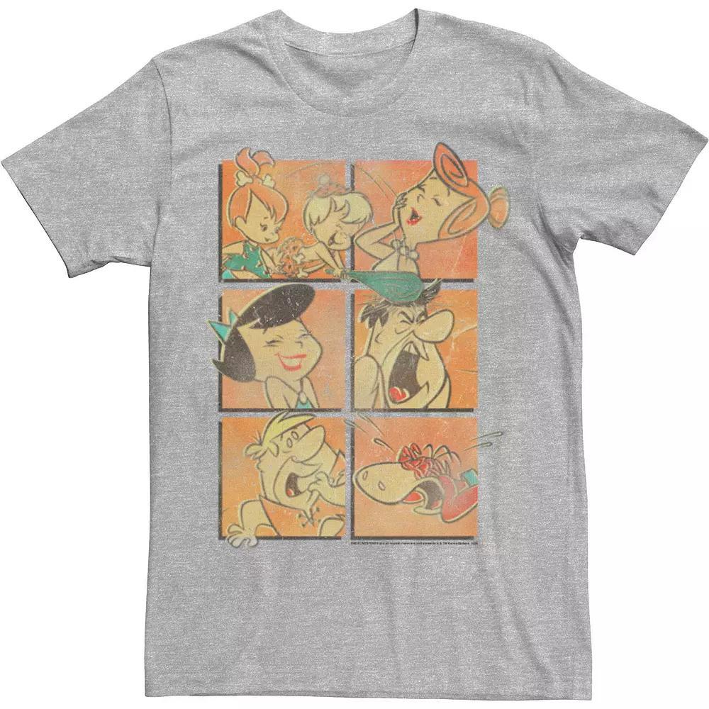 Men's The Flintstones Group Shot Panels Tee, Size: XXL, Athletic Grey Product Image