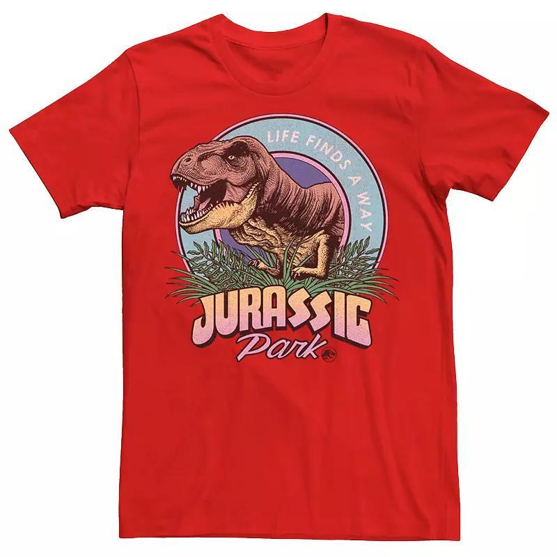 Men's Jurassic Park Life Finds A Way Vibrant Graphic Tee, Size: XL, Red Product Image