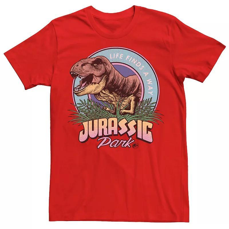 Men's Jurassic Park Life Finds A Way Vibrant Graphic Tee, Size: XL, Red Product Image