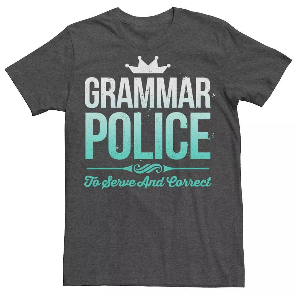 Men's Grammar Police Humor Graphic Tee, Size: XXL, Grey Heather Product Image