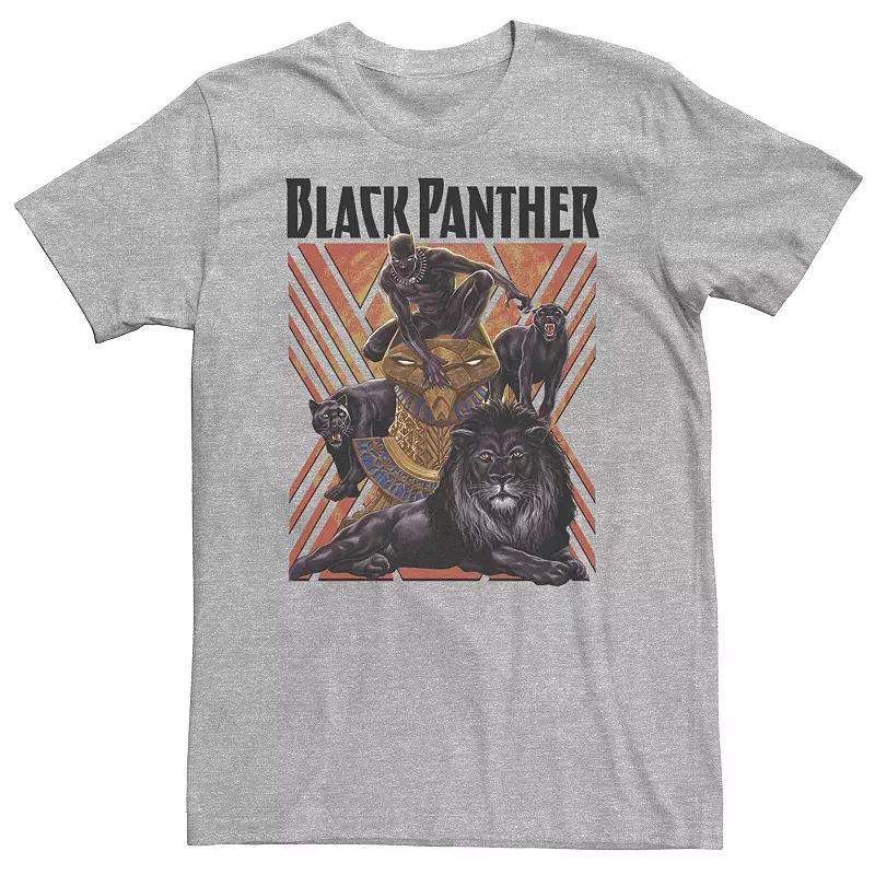 Big & Tall Marvel Avengers Black Panther Portrait Tee, Men's, Size: 3XL Tall, Athletic Grey Product Image