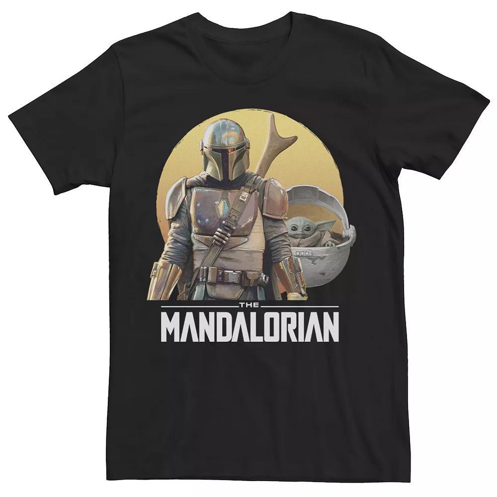 Men's Star Wars The Mandalorian And The Child Circle Portrait Tee, Size: 3XL, Black Product Image