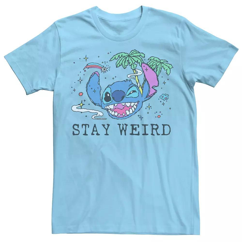 Men's Lilo & Stitch Trippy Stitch Big Face Tee, Size: 3XL, Light Blue Product Image