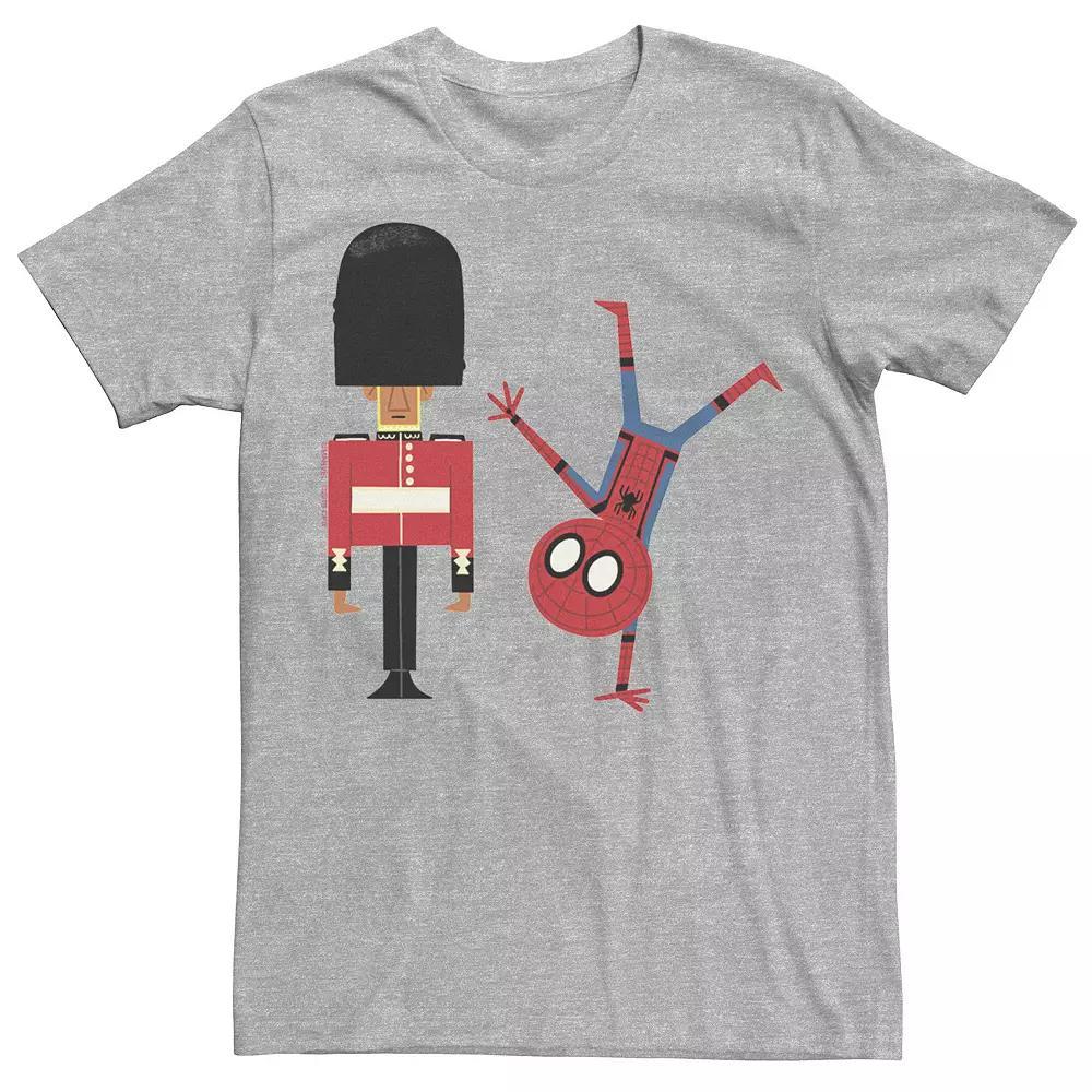 Men's Marvel Spider-Man Far From Home Handstand Portrait Graphic Tee, Size: Large, Athletic Grey Product Image