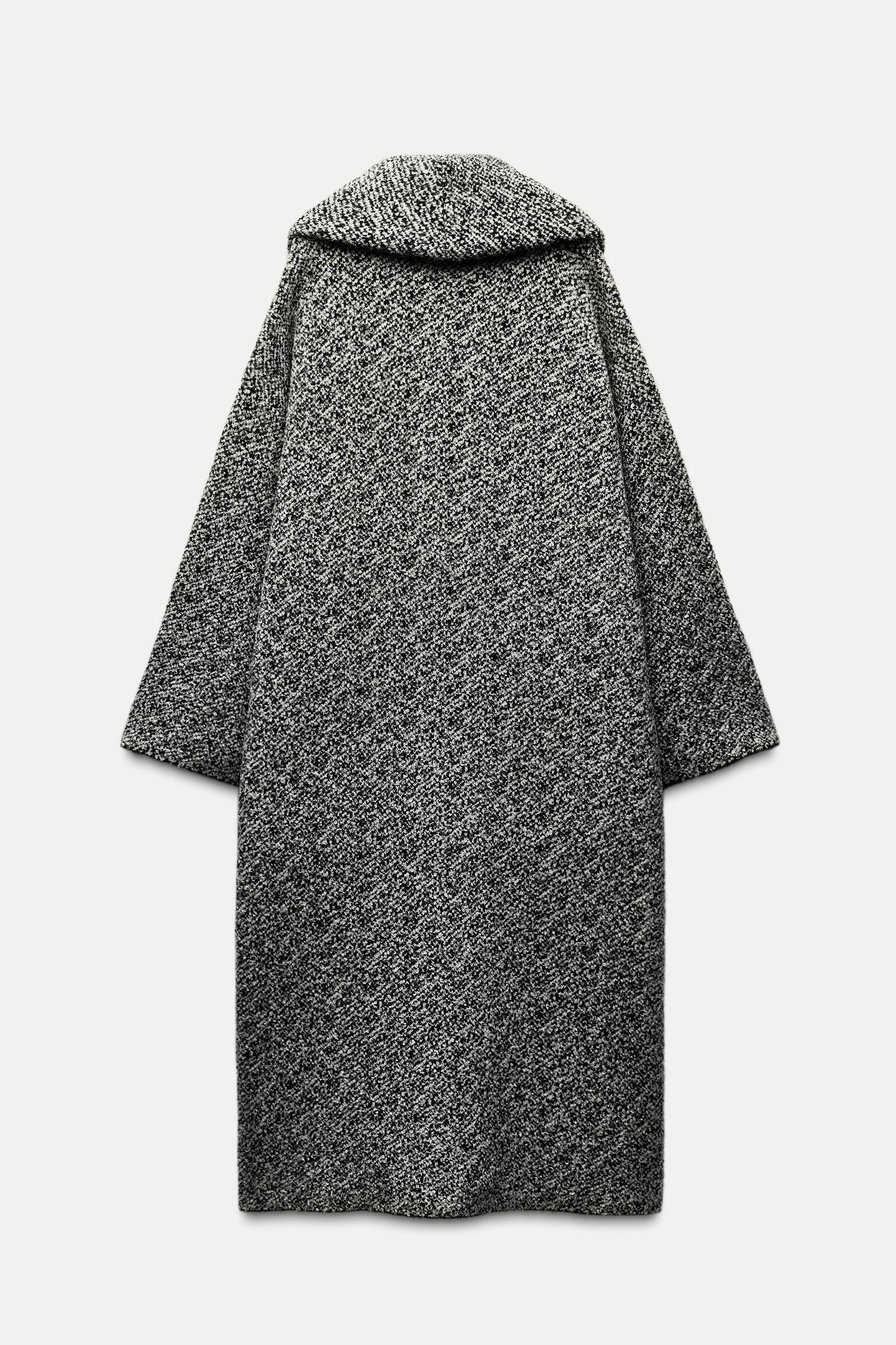 WRAPAROUND COLLAR KNIT COAT Product Image