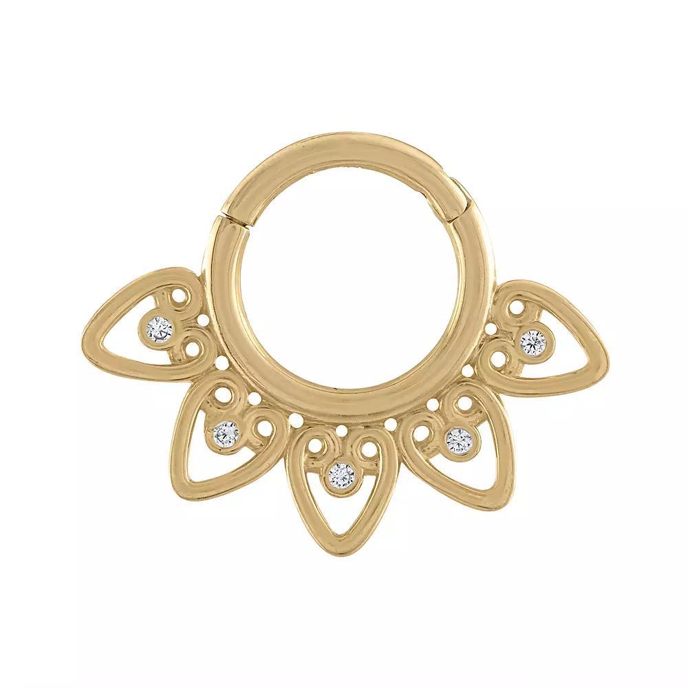 Amella Jewels 10k Gold Cubic Zirconia Septum Ring, Women's Product Image