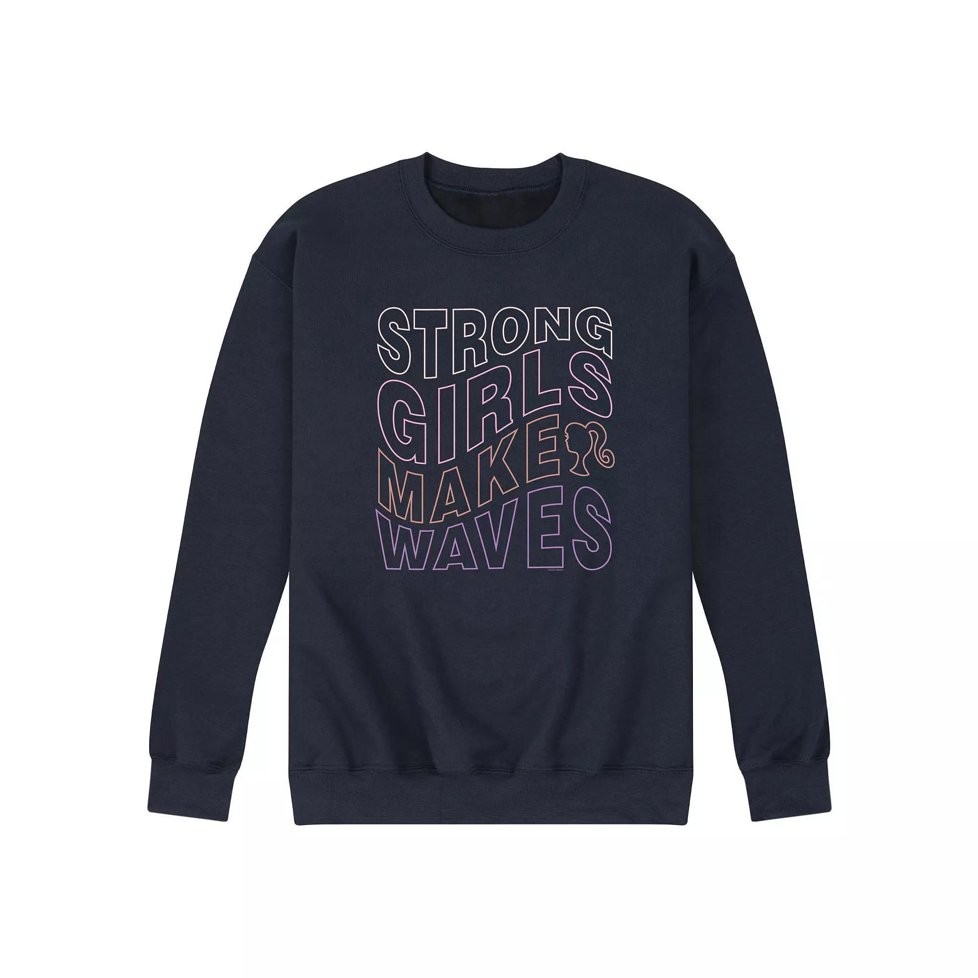 Mens Barbie Strong Girls Make Waves Fleece Sweatshirt Product Image