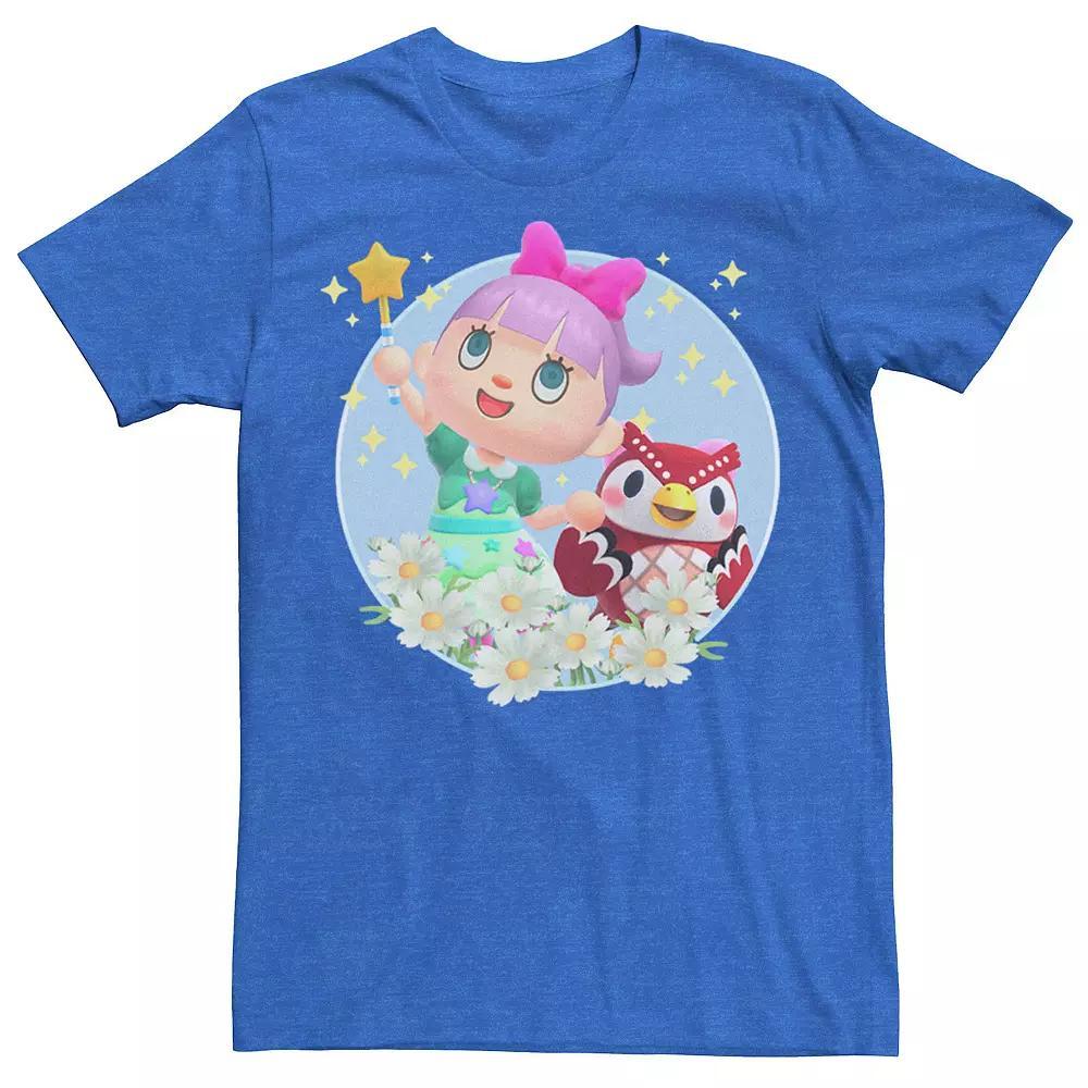 Men's Animal Crossing New Horizons Villager & Celeste Portrait Tee, Size: XXL, Royal Grey Product Image