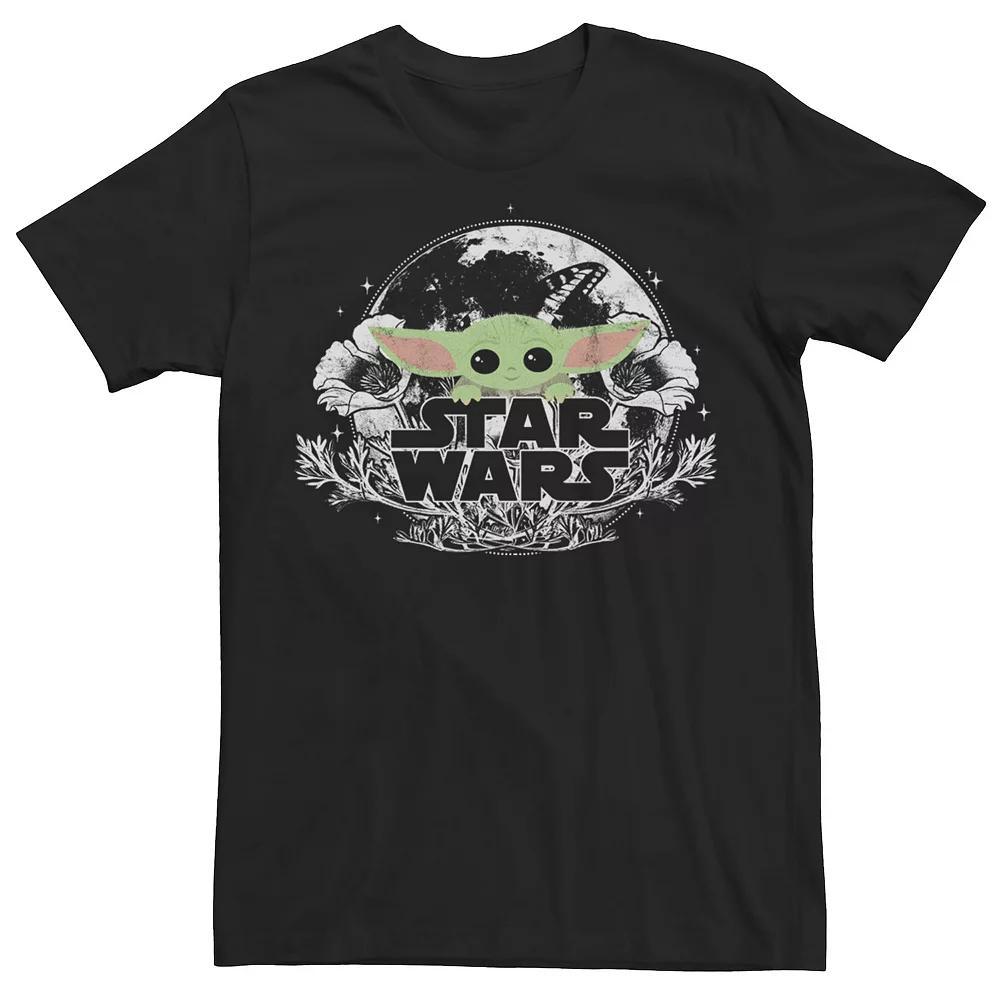 Men's Star Wars The Mandalorian The Child Floral Tee, Size: Large, Black Product Image