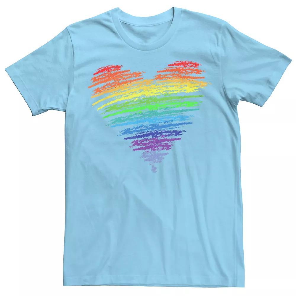 Men's Pride Love Wins Rainbow Heart Graphic Tee, Size: XXL, Light Blue Product Image
