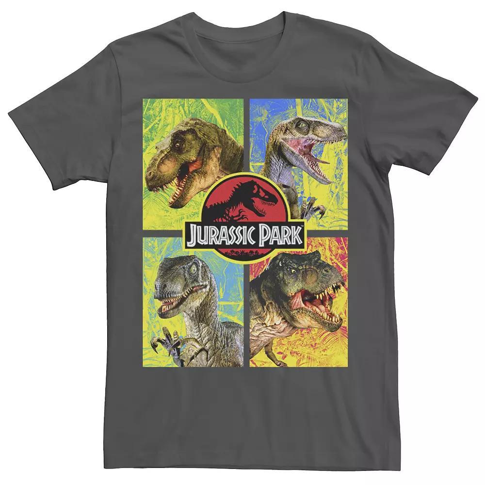 Men's Jurassic Park Four Dinosaur Faces Tee, Size: 3XL, Black Product Image
