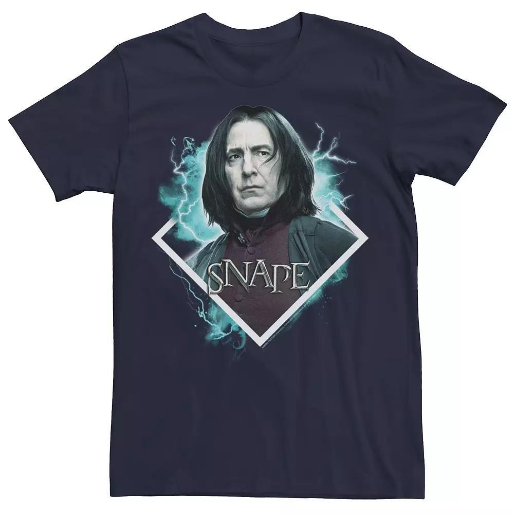 Men's Harry Potter Snape Blue Lightning Character Portrait Graphic Tee, Size: Small, Grey Product Image