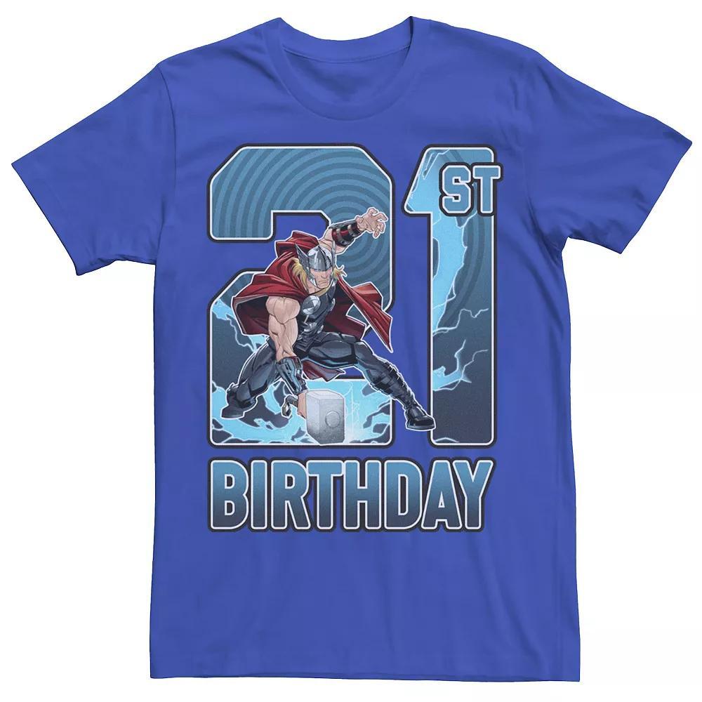 Men's Marvel Thor Hammer 21st Birthday Graphic Tee, Size: Medium, Royal Product Image
