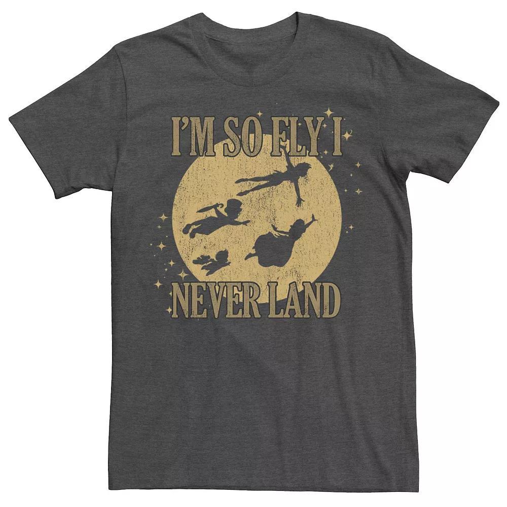Disney's Peter Pan I'm So Fly I Never Land Silhouettes Men's Tee, Size: XXL, Grey Heather Product Image