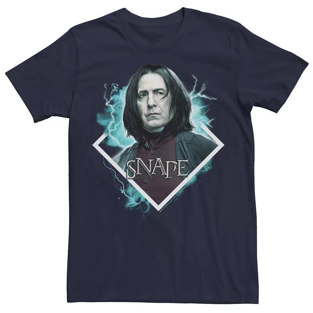 Men's Harry Potter Snape Blue Lightning Character Portrait Graphic Tee, Size: Small, Grey Product Image
