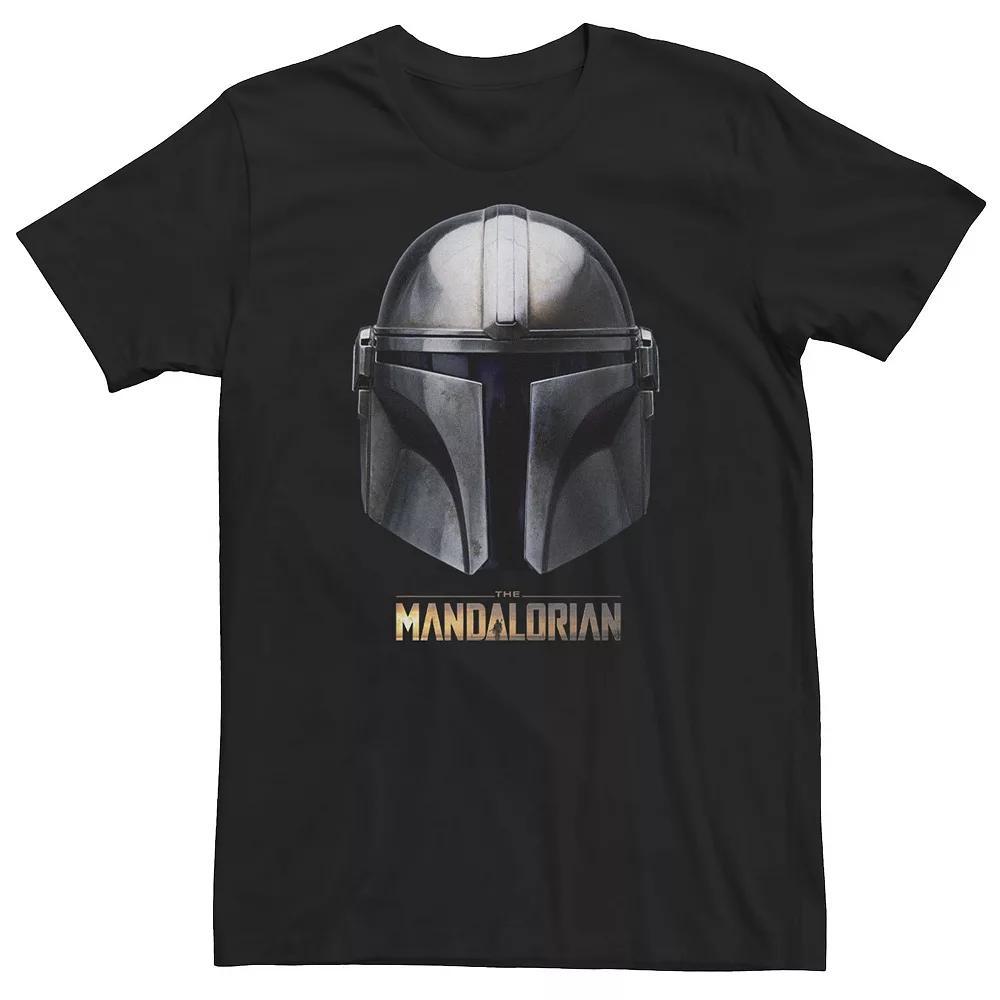 Big & Tall Star Wars The Mandalorian Helmet Tee, Men's, Size: XL Tall, Black Product Image