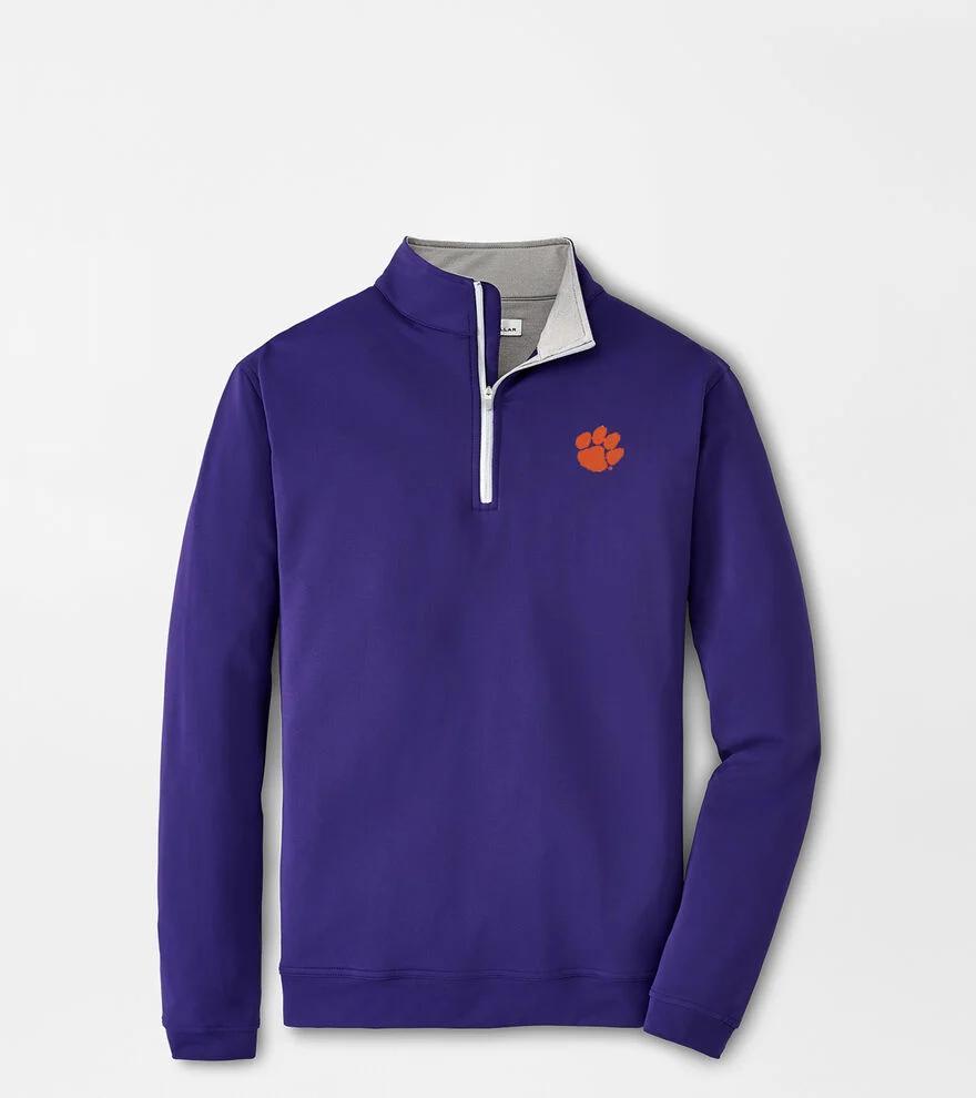 Peter Millar Mens Clemson Perth Performance Quarter-Zip | Color: Purple | Size: L Product Image
