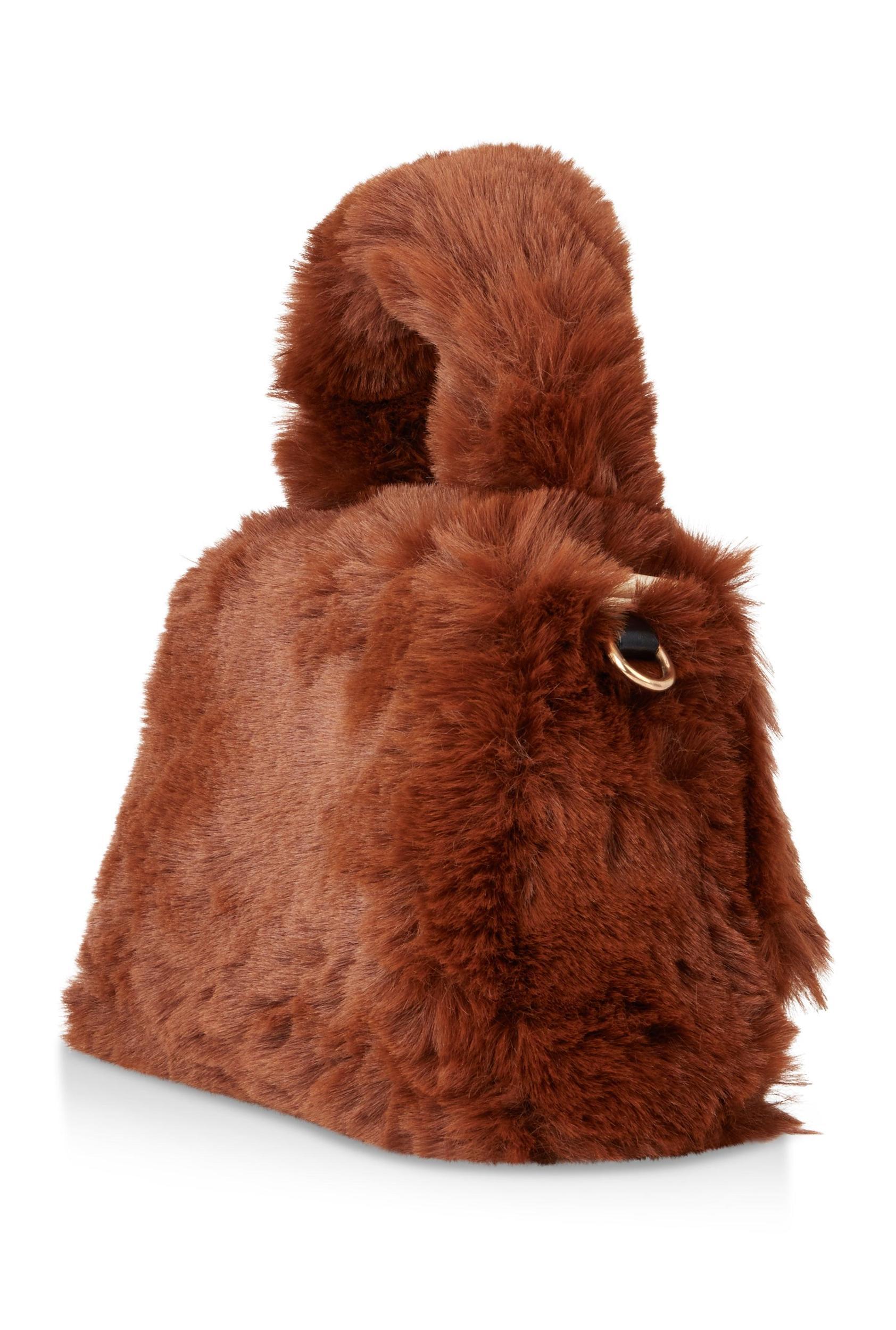 Faux Fur Convertible Handbag Female Product Image
