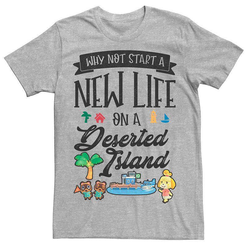 Men's Animal Crossing New Horizons New Island Life Tee, Size: 3XL, Athletic Grey Product Image