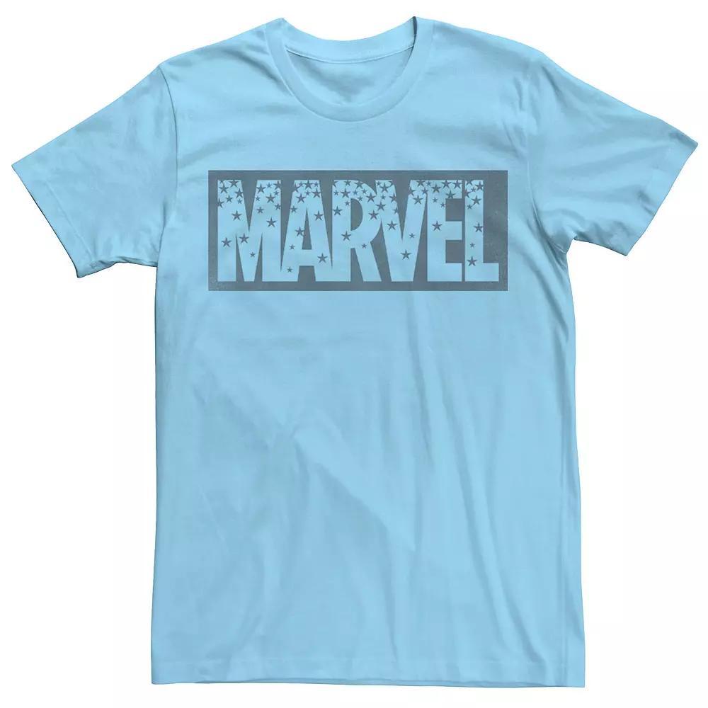 Men's Marvel Star Filled Logo Tee, Size: 3XL, Light Blue Product Image