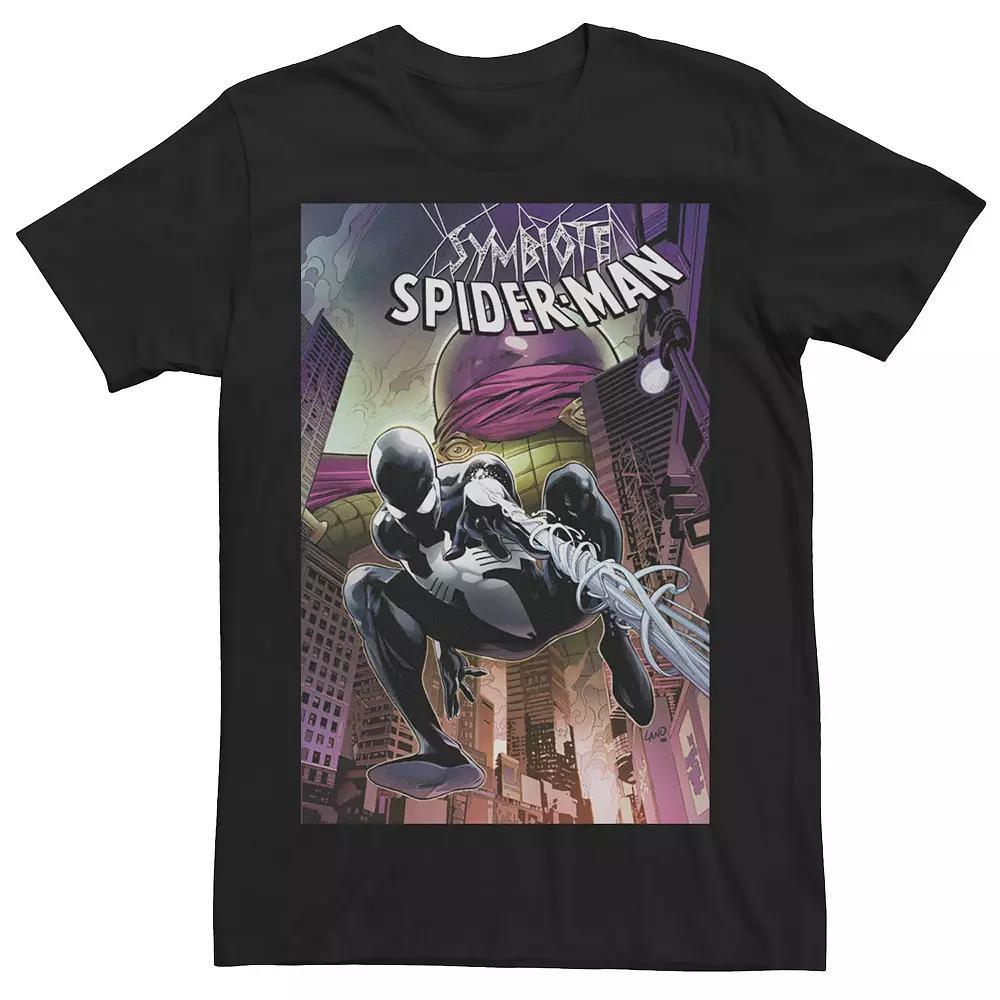 Men's Marvel Symbiote Spider-Man Versus Mysterio Comic Book Cover Tee, Size: Large, Black Product Image