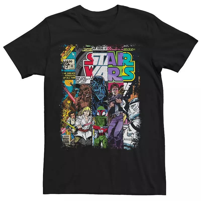 Big & Tall Star Wars Characters Comic Book Covers Tee, Men's, Size: 4XB, Black Product Image